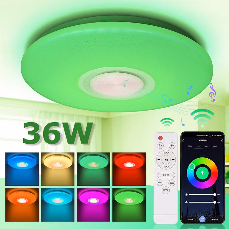 Jopassy plafoniera bluetooth Elegante plafoniera Starpoint con LED da 36W e Bluetooth