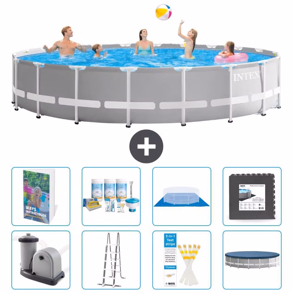 Struttura per piscina a forma di prisma - 610x132 cm - composta da 7 elementi - modello S581