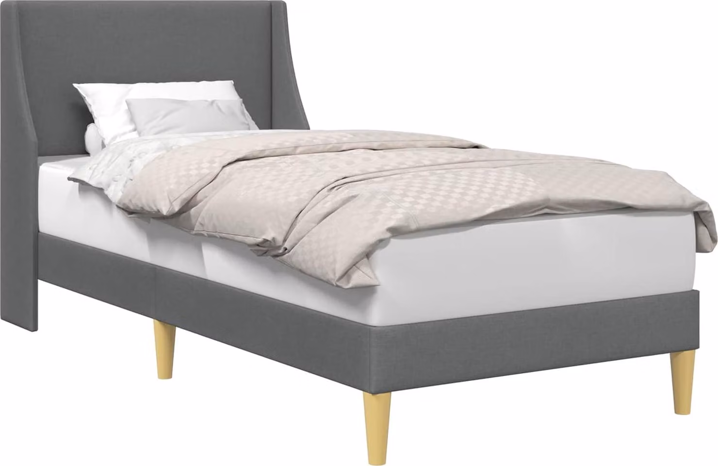 Struttura del letto Grigio scuro 90 x 190 cm Velluto