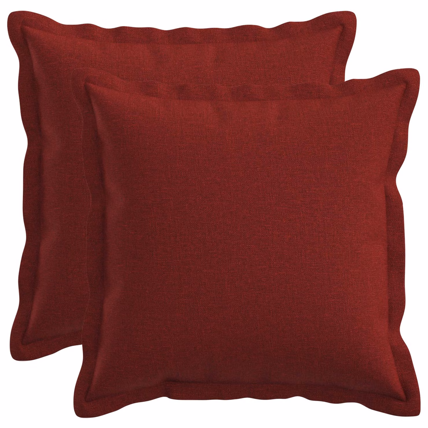 Set di 2 cuscini vidaXL HOUTEN rossi in lino con fodera lavabile L 30 x P 30 x H 30 cm