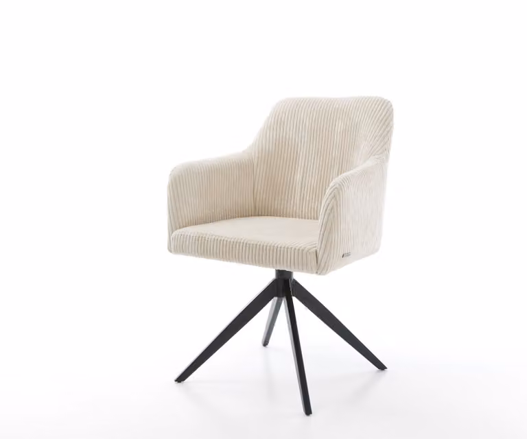 DELIFE Sedia da pranzo Greg-Flex Cord Beige Struttura a croce larga Nero Molle insacchettate
