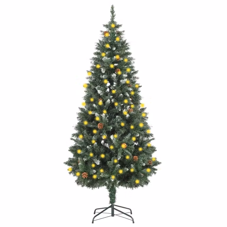 Maison Exclusive - Albero di Natale ghiacciato con illuminazione e decorazioni a forma di pigna, altezza 180 cm
