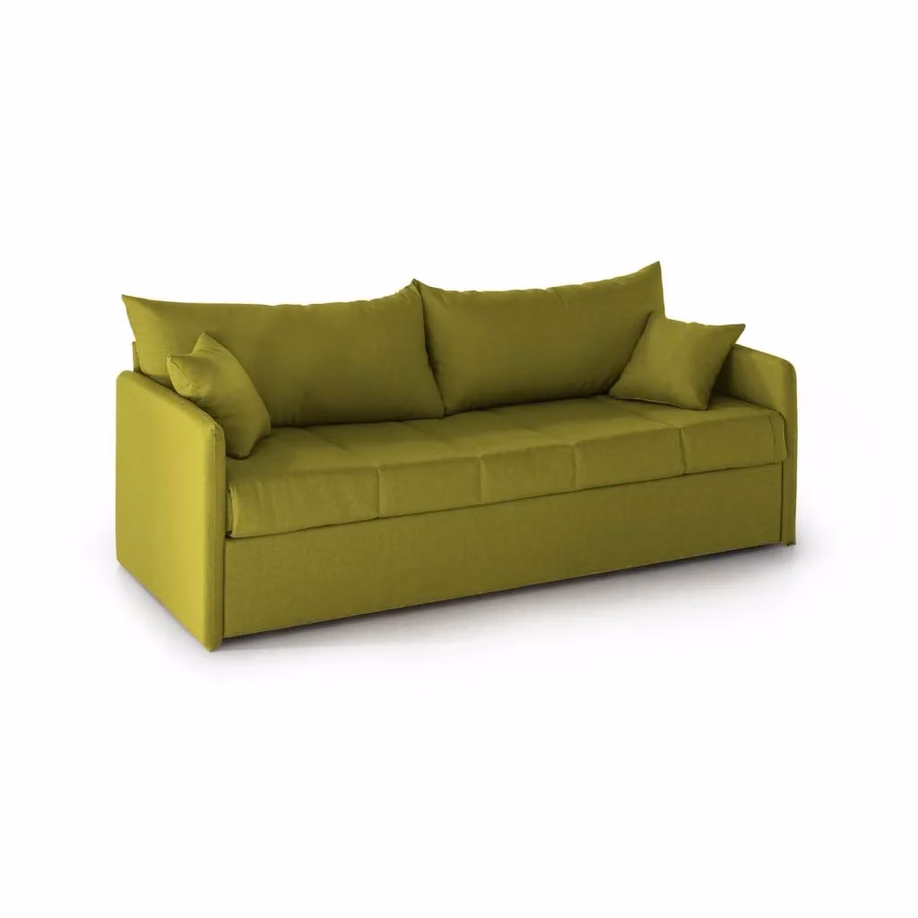 Avellana Divano Letto 3 Posti DMORA Made in Italy con Coperture Sfoderabili e Cassetto Estraibile, Verde, L: 205 cm, P: 86 cm – 2