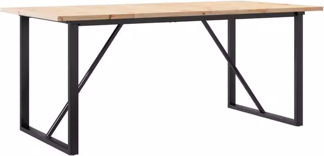 Tavolo da Pranzo | Tavolo da cucina Telaio a O 180x90x75,5 cm Legno Pino e Acciaio