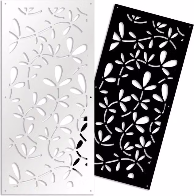 FLOREUS - Pannello in PVC traforato - Parasole Colore: nero, Misura: 98x198 cm