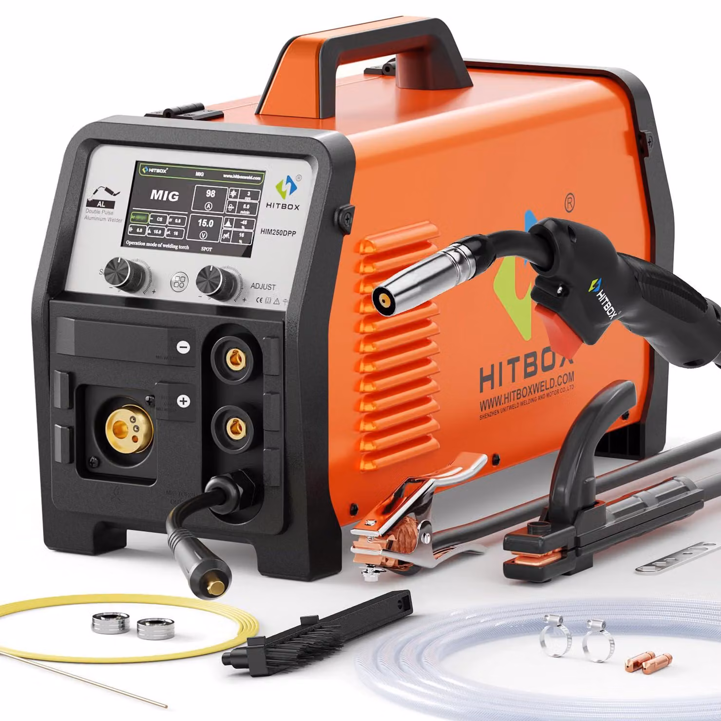 Saldatrice multifunzione 7-in-1, 200 A, tecnologia Dual Pulse per saldatura MIG di alluminio, 230 V