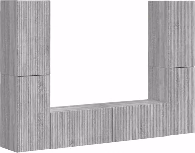 Set mobile TV 6 pz | Armadietto TV | Mobile Porta TV Grigio Sonoma Legno multistrato