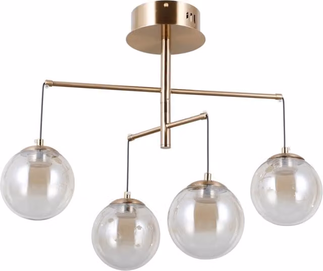 Lampada a sospensione VELADA Italux in oro e vetro ambra con tecnologia LED 20W
