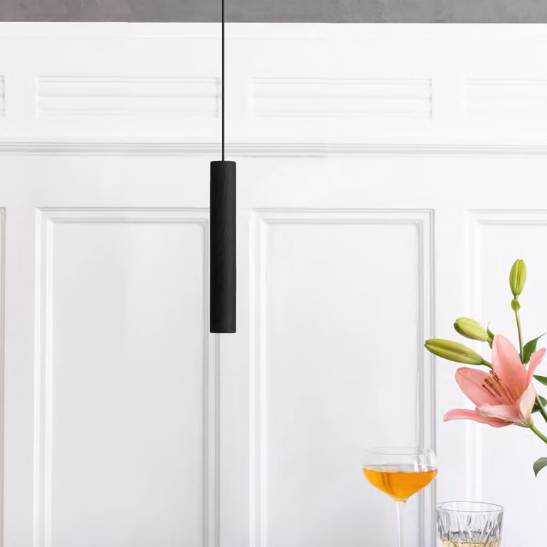 UMAGE Lampada a sospensione Chimes, Nero, Soggiorno / Sala da pranzo, Legno, Moderno, Lampada a sospensione