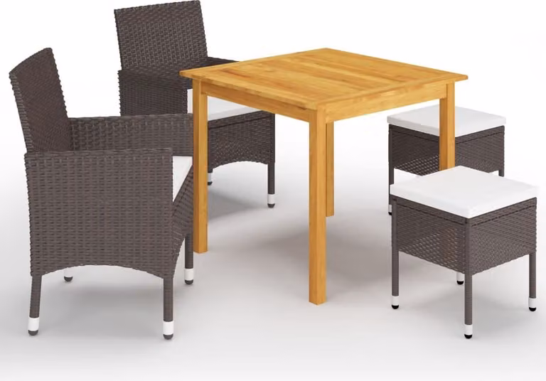 Maison Exclusive - Set da pranzo da giardino a 5 pezzi, marrone