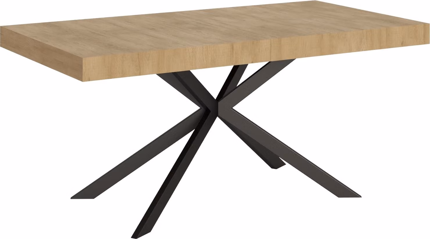 ITYHOME - Tavolo allungabile 160/264x90 cm Plaker quercia natura gambe antracite