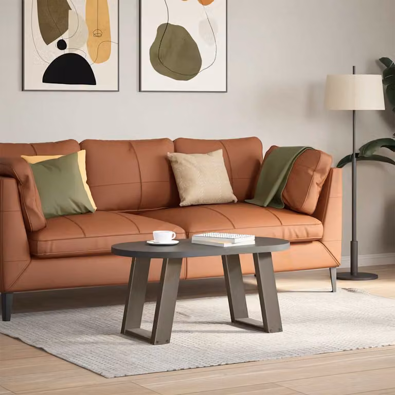 vidaXL Gambe per Tavolino da Caffè forma U 2 pz Naturale 28x(42-43) cm