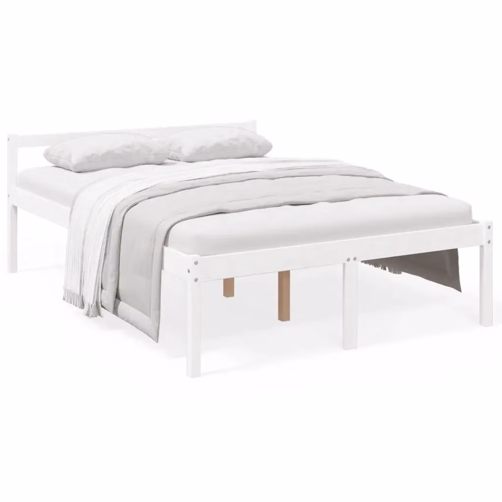 Letto per anziani vidaXL in legno di pino bianco con doghe fisse L: 140.5 cm, P: 195.5 cm, H: 70.5 cm – 2