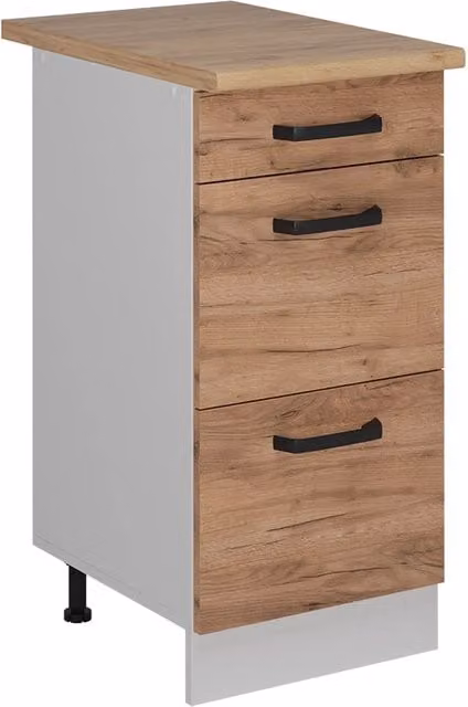 Mobiletto base per cucina Vicco R-Line Rovere dorato e Bianco L: 40 cm, H: 81,6 cm, P: 60 cm