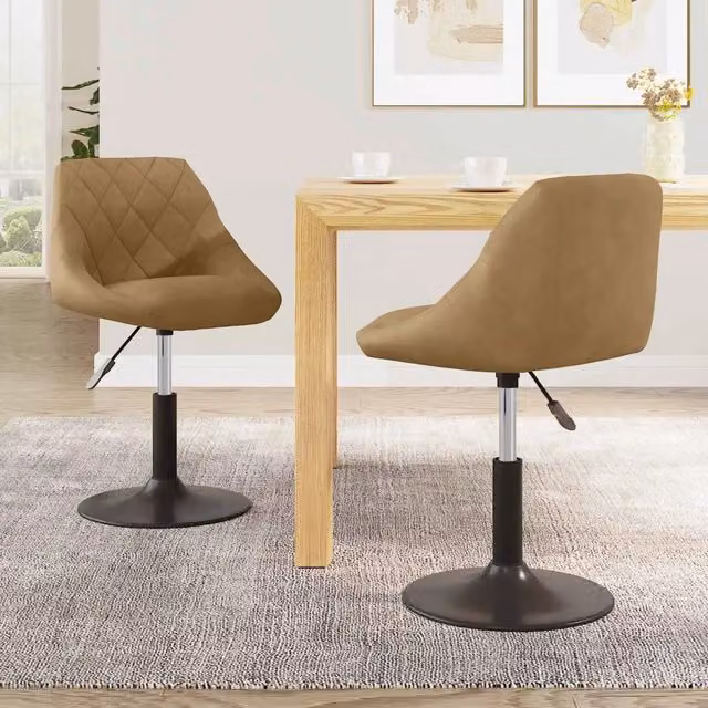 Set di 2 sedie da pranzo girevoli vidaXL in pelle sintetica marrone con design moderno