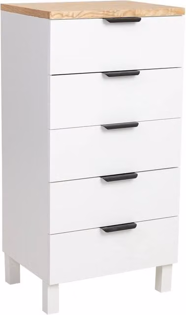 Cassettiera in legno bianco 45x35x90
