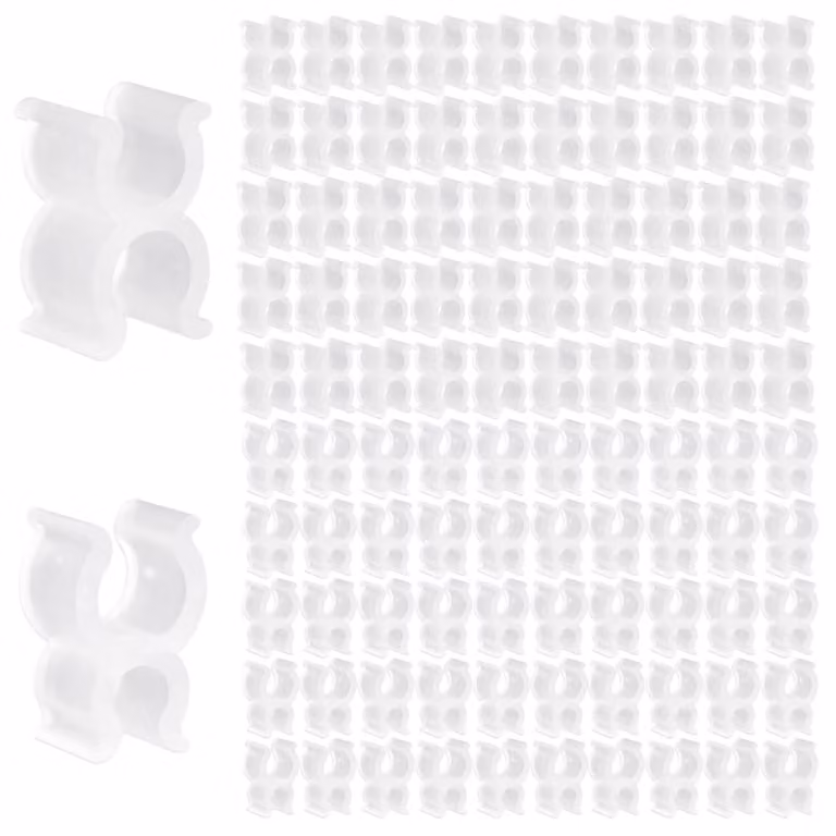 300 clip per luci natalizie, di dimensioni 3/16" e 1/4", in plastica, adatte per strutture a filo