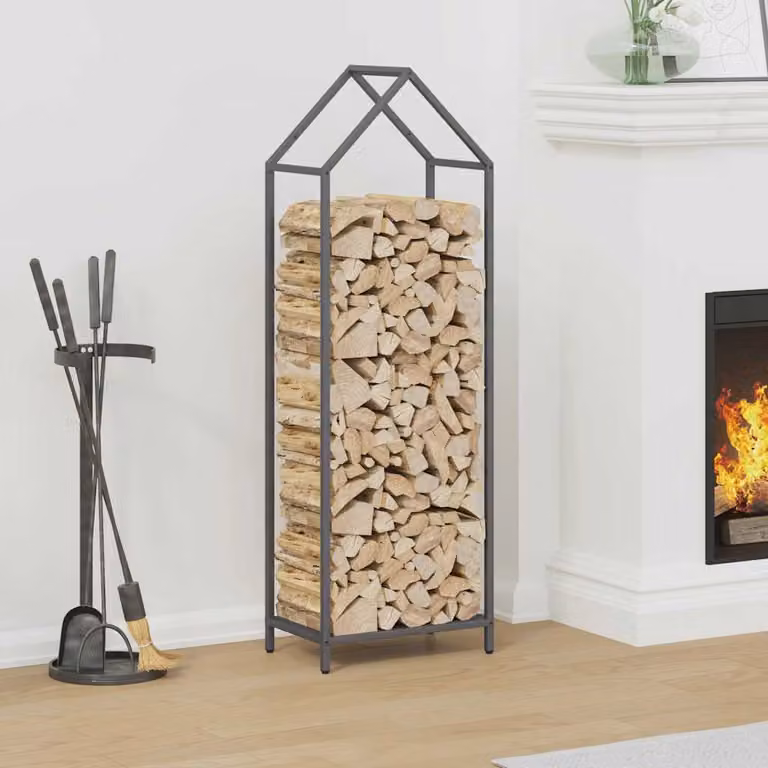 Rastrelliera per legna da ardere vidaXL colore antracite L/P/H: 40 x 25 x 120 cm