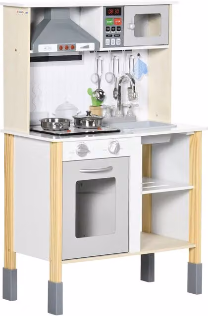 Casetta Cucina Giocattolo per Bambini ¨C Minimal ¨C MDF PP, Luci Suoni, 60x30.5x93.2 cm