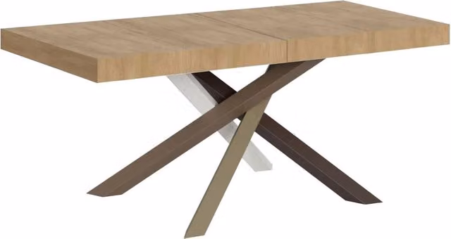 Tavolo Allungabile Volantis Premium Giordanoshop in Quercia Natura con Telaio a 4 Gambe, L/P/H: 130-390 x 90 x 77 cm