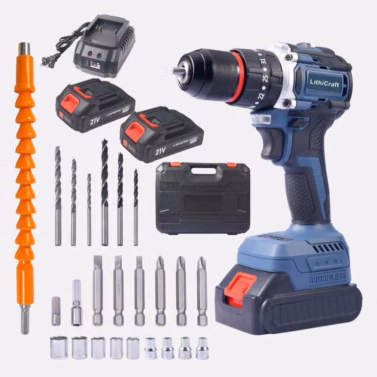 Trapano avvitatore a batteria senza spazzole, 10 mm, set di avvitatori a batteria, 45 Nm