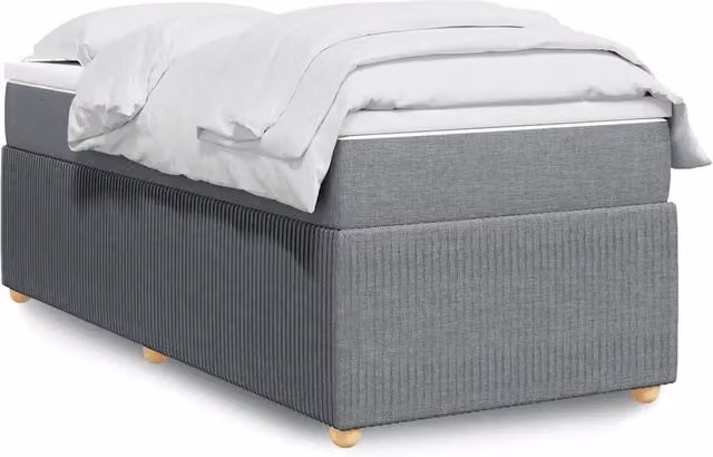 Giroletto a Molle con Materasso-Struttura Letto Grigio Chiaro 90x200 cm Tessuto 659327