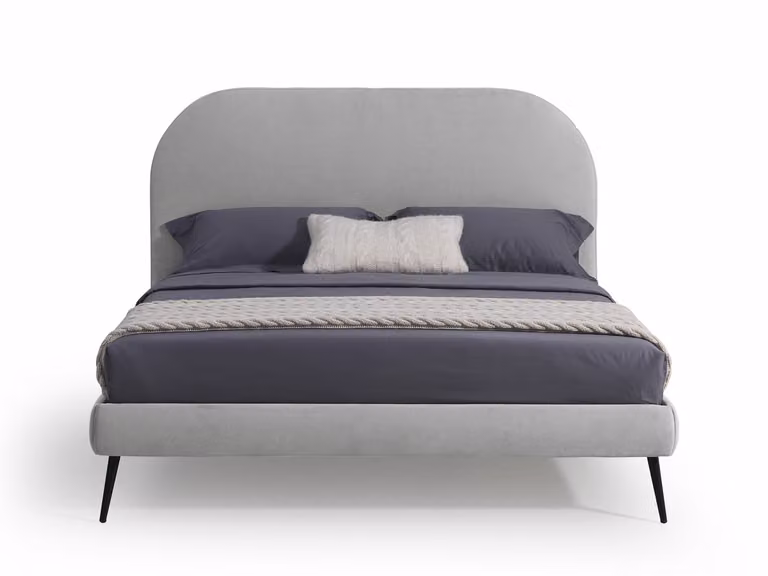 Letto Matrimoniale in Tessuto Imbottito SYDNEY Grigio
