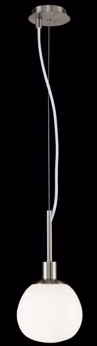 Casa Padrino lampada a sospensione argento / bianco Ø 15 x H. 30,5 cm - Lampada a sospensione moderna