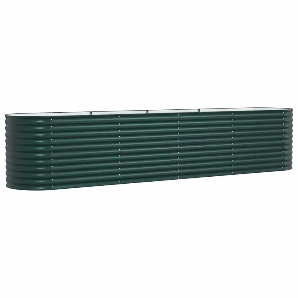 Fioriera rialzata moderna HELLOSHOP26 in acciaio verde per esterni L: 400 cm, P: 80 cm, H: 81 cm – 2