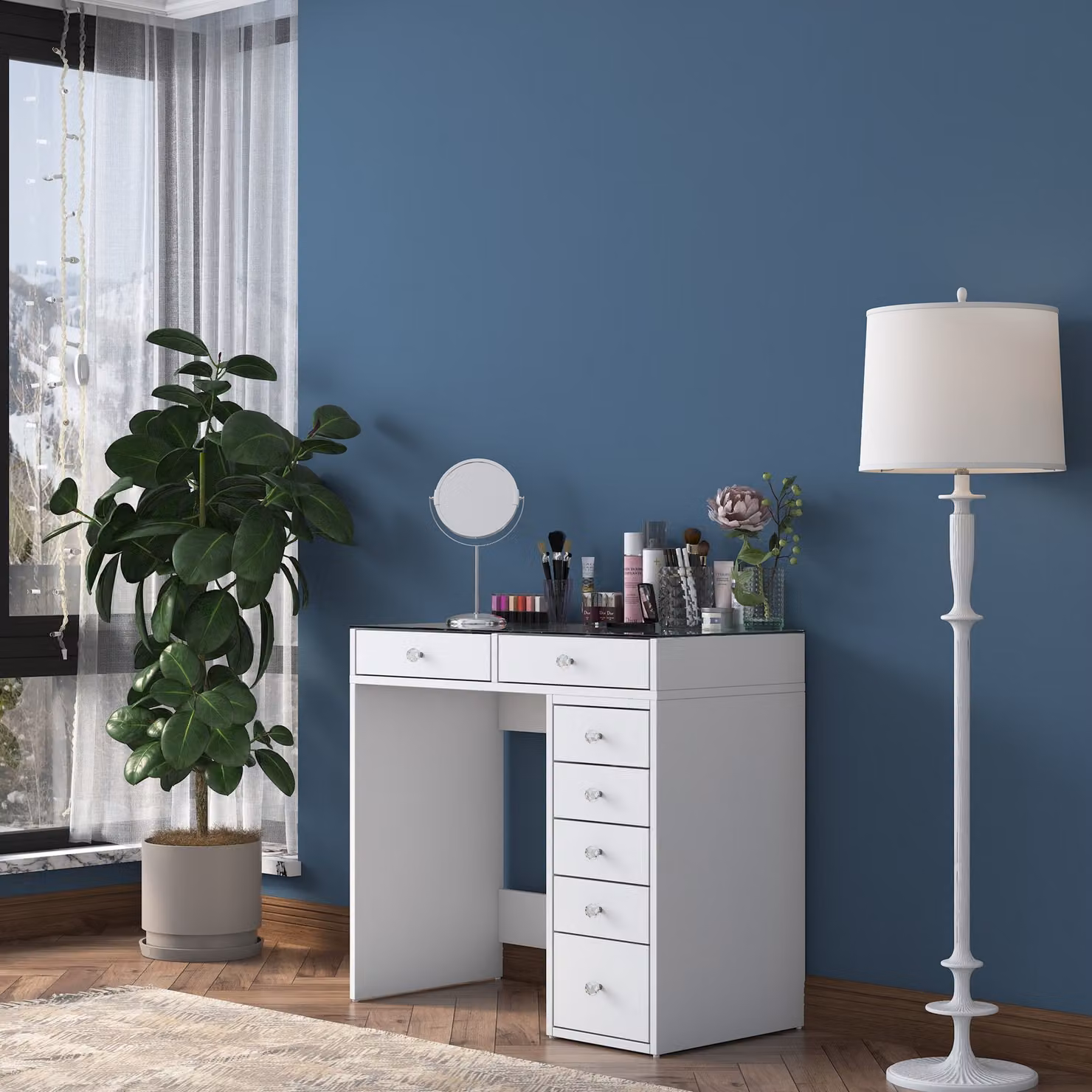 Skye Decor, BJ107 - 2625, tavoli da trucco, bianco, 90 x 79,8 x 44,5 cm