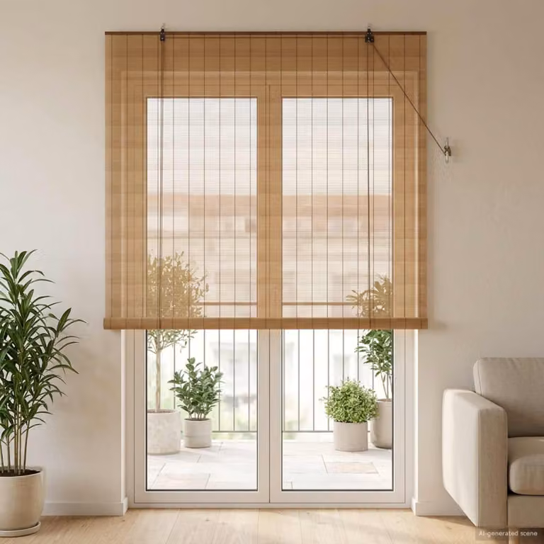 vidaXL Tenda a rullo Marrone 130 x 220 cm Bambù