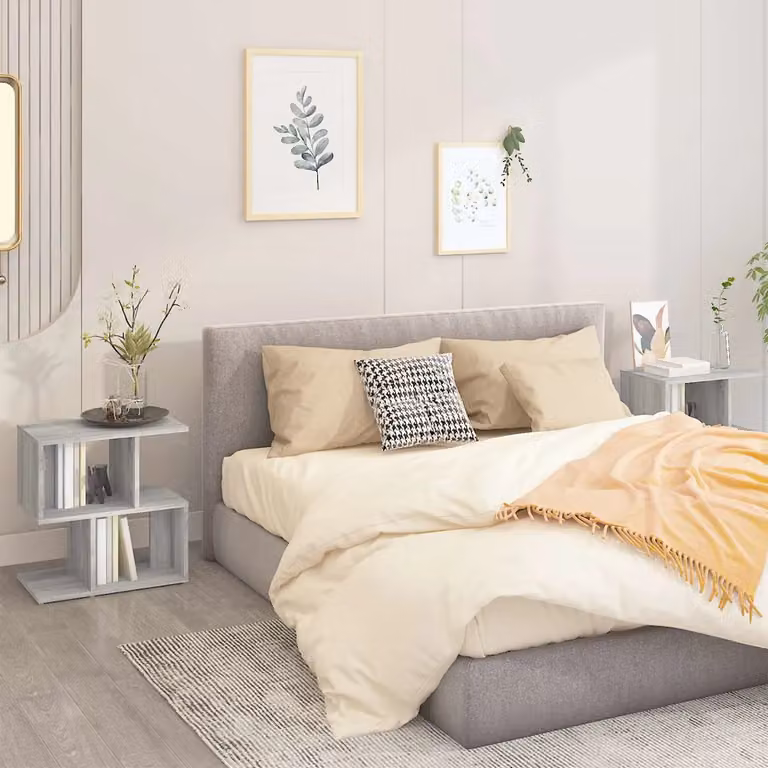 Set di 2 comodini vidaXL moderni in legno multistrato colore grigio Sonoma L/P/H: 50 x 30 x 51,5 cm