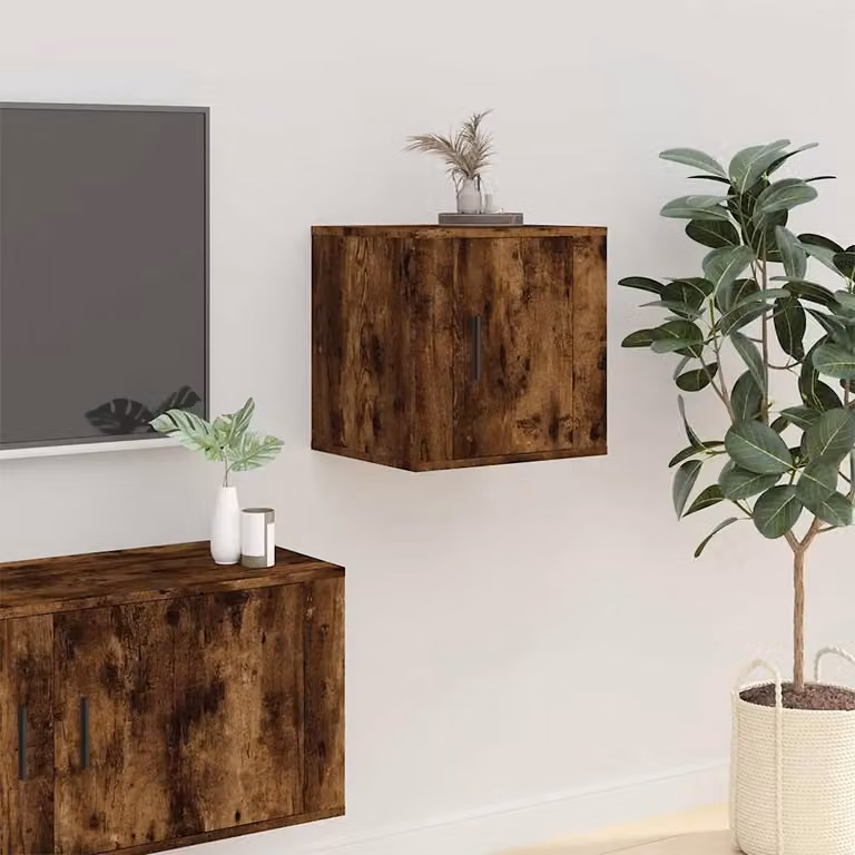 vidaXL Mobile Porta TV a Parete in Rovere Fumo, L 40 cm x P 34,5 cm x H 40 cm