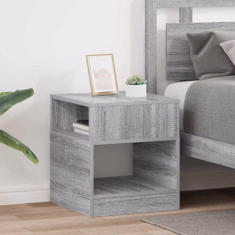 Set di 2 tavolini moderni vidaXL in stile Sonoma grigio, L/P/H: 40,5 x 40 x 45 cm