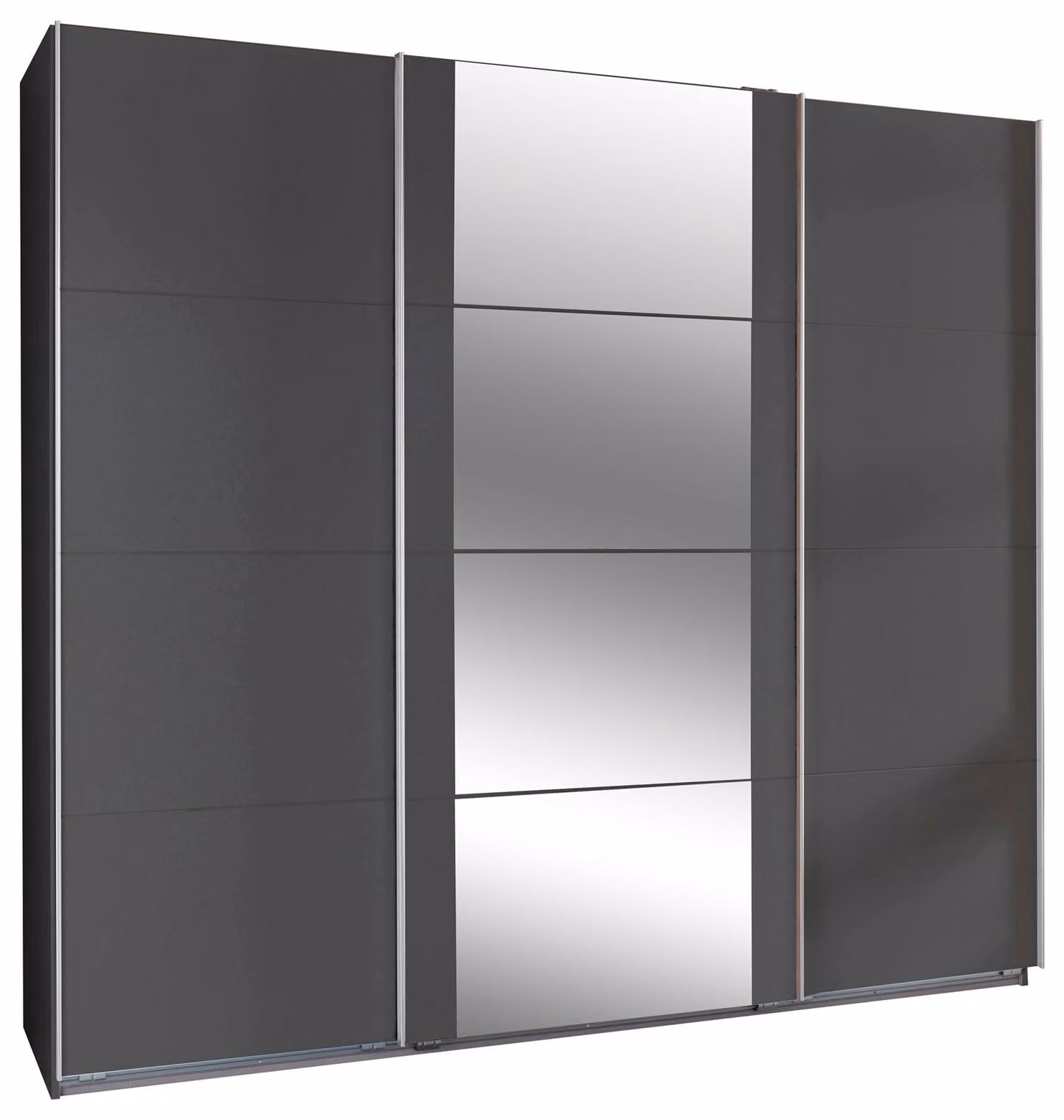 Armadio ad ante scorrevoli Berna Armadio design selezionabile, grafite, 225x64x210cm