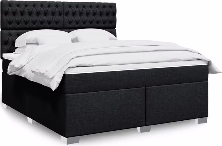 Maison Exclusive - Giroletto a Molle con Materasso Nero 180x200 cm in Tessuto