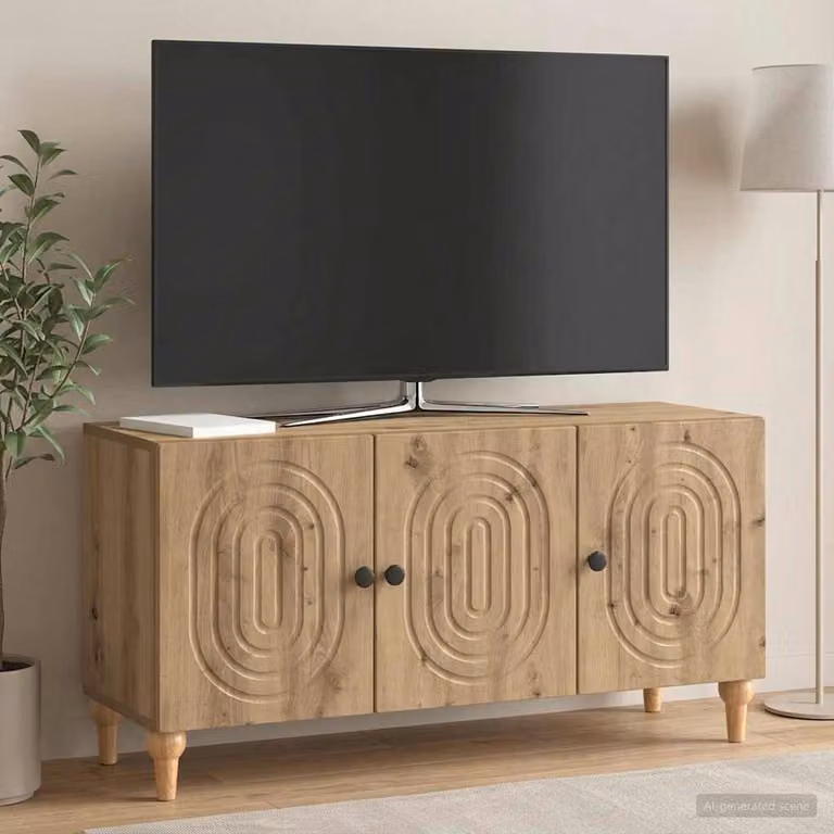 Mobile TV vidaXL in Rovere Artigianale Marrone L: 99 cm, P: 34,5 cm, H: 50 cm