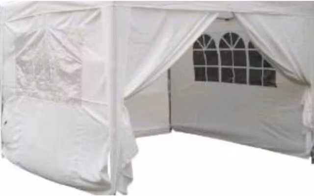 Set Pareti Laterali Gazebo Professional 3x4,5 m in Poliestere Bianco