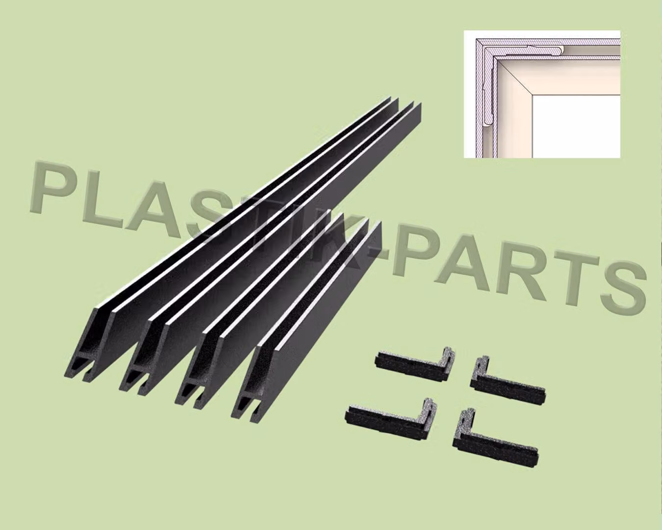 Telaio finestra cantina finestra a ribalta kit completo 266mm 729mm nero