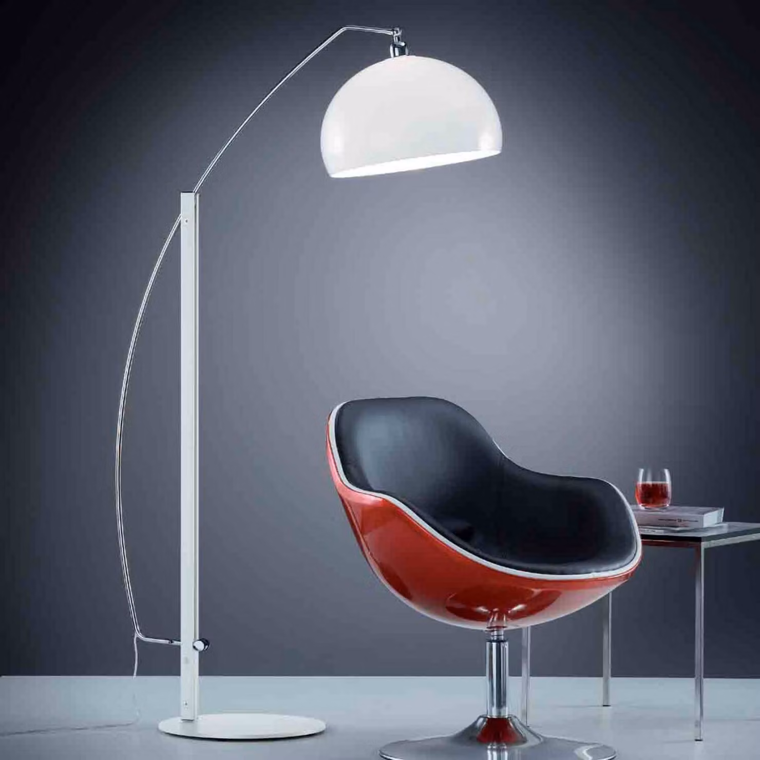 Helestra Lampada ad arco Doro, Cromo / Argento, Soggiorno / Sala da pranzo, Metallo, Moderno, Lampada da terra