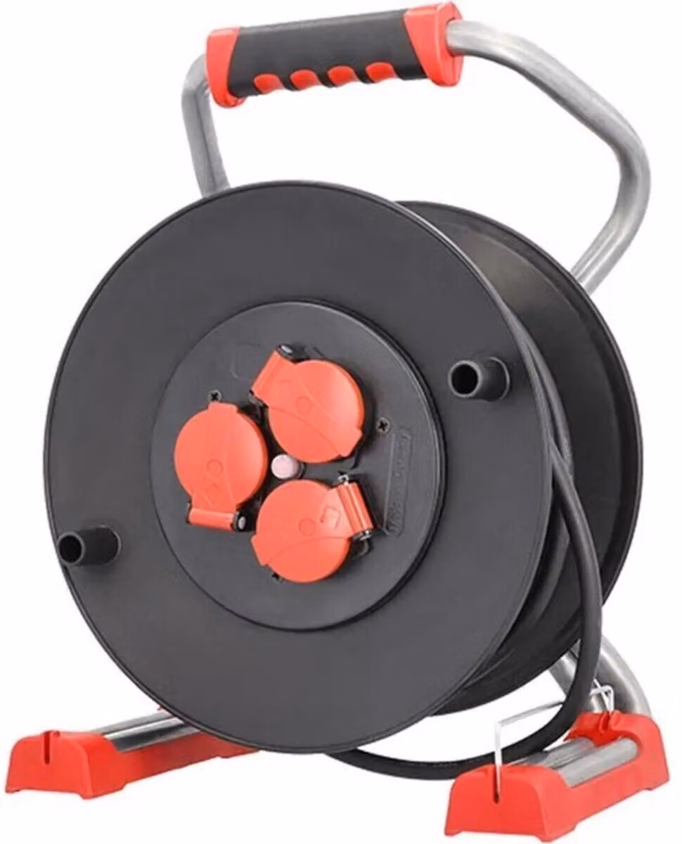 BACHMANN avvolgicavo professionale 3xCEE7/3 H07RN-F 3G1,5mm² 40,0m CEE7/7