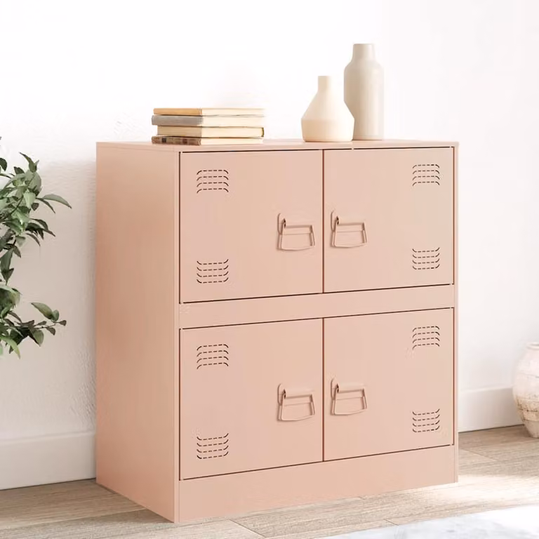 Credenza moderna vidaXL in metallo rosa L: 67 cm, P: 39 cm, H: 73 cm