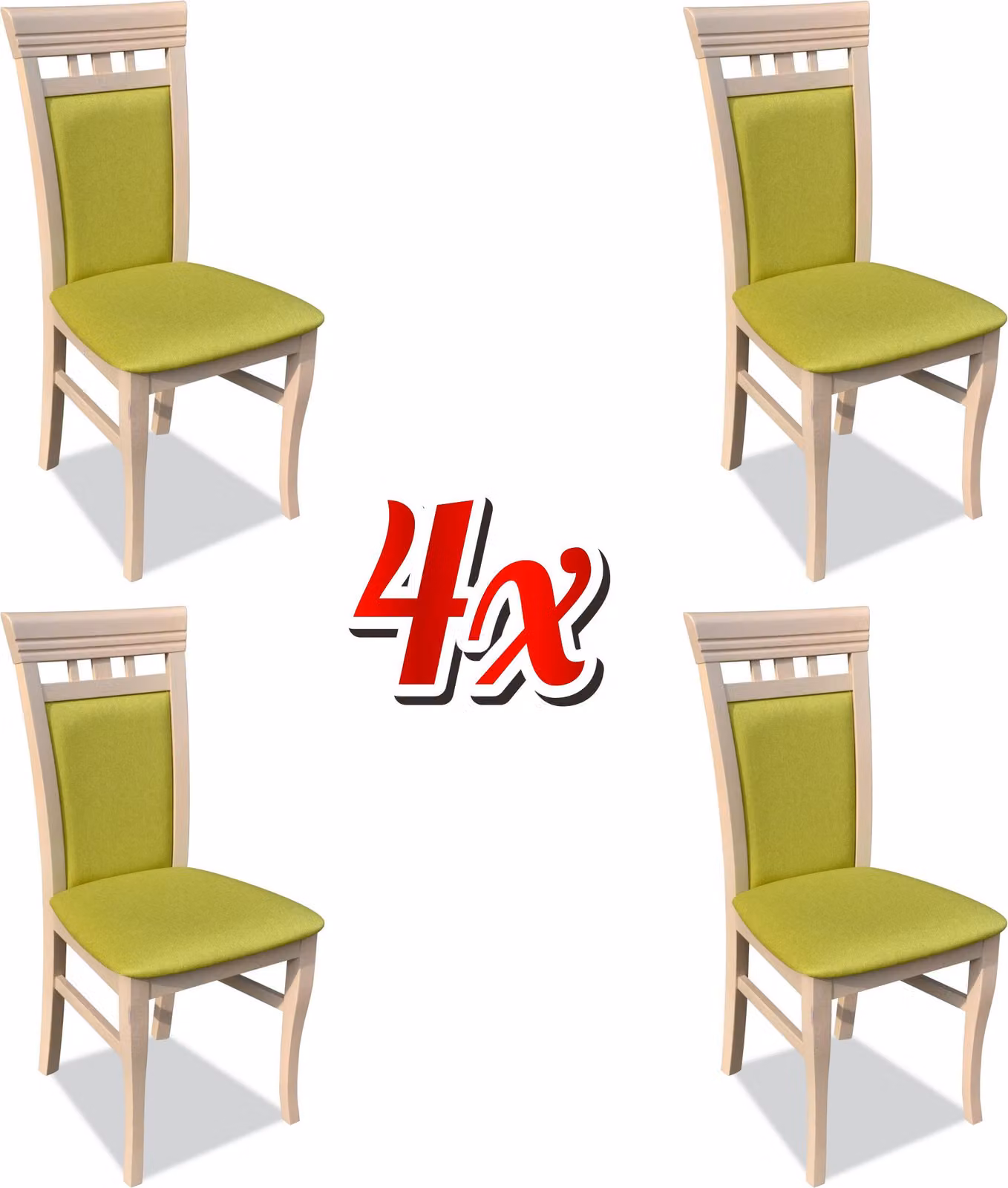 Garnitur Sessel 4x Stühle Stuhl Polster Design Lounge Küchen Sitz Esszimmer