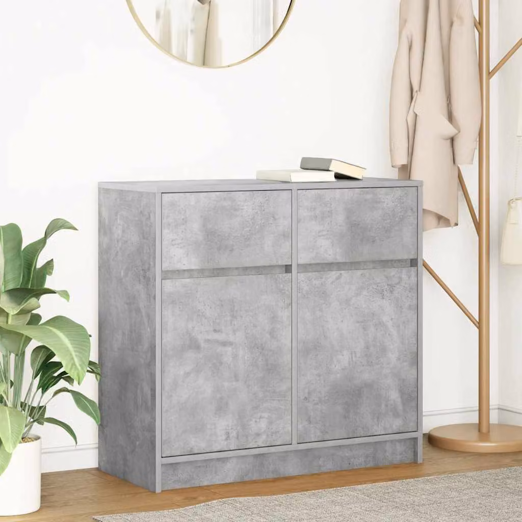 Credenza con cassetto vidaXL in MDF grigio cemento L: 80 cm, P: 34 cm, H: 76 cm