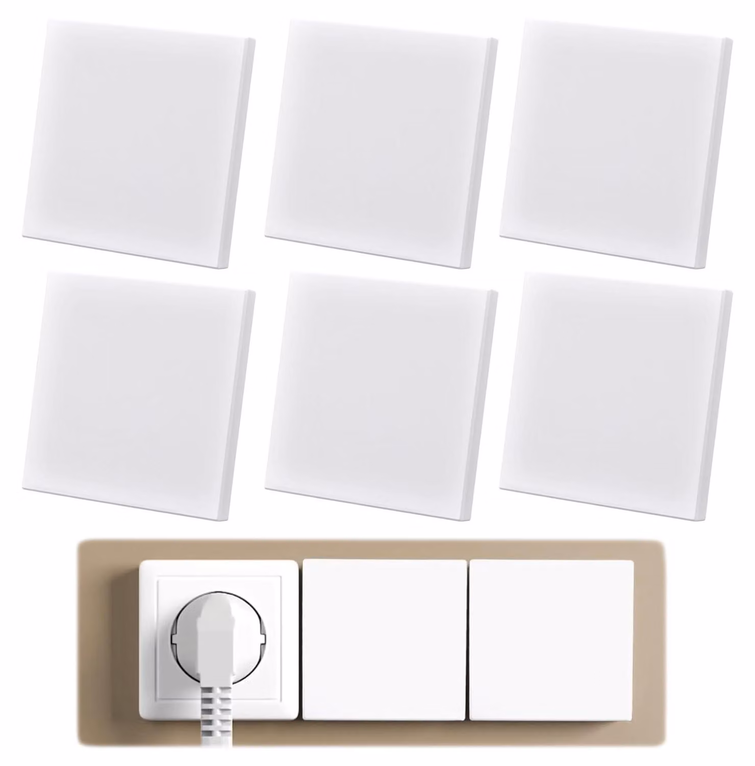 Presa copri-presa cieca - Confezione da 6 - Bianco
