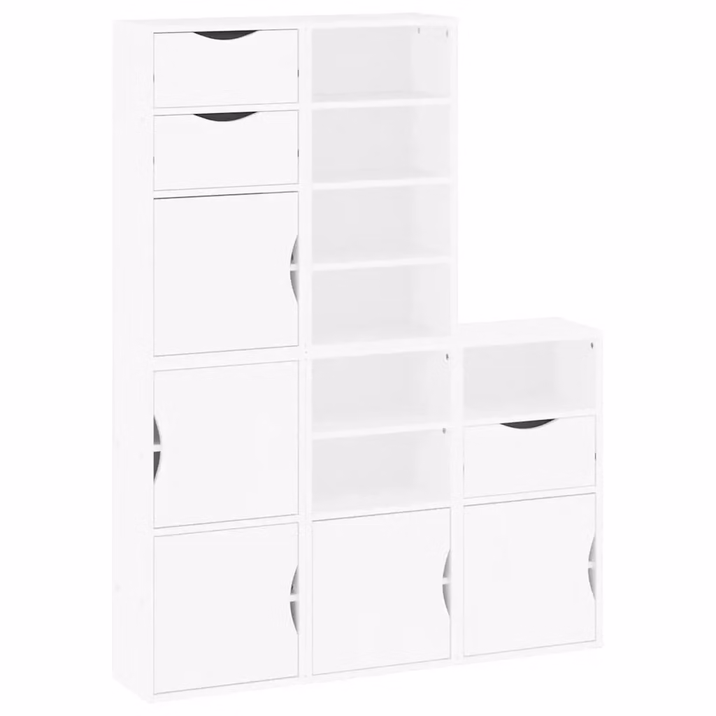 Set di 5 armadietti laterali vidaXL ODDA in legno di pino bianco, montaggio a parete, L 40 cm x P 24 cm x H 79 cm – 2