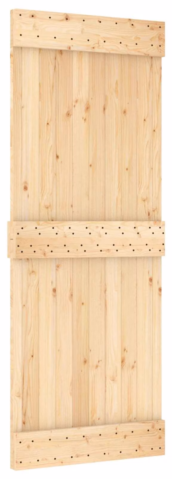 Porta scorrevole NARVIK Naturale e Nero 80 x 210 cm (152,5 cm)