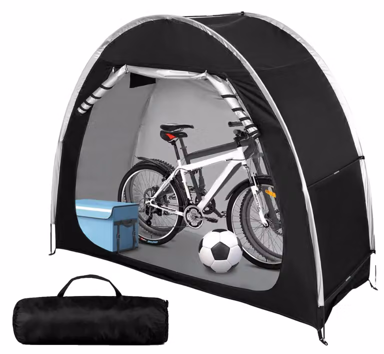 Tenda per biciclette, resistente alle intemperie, montaggio rapido, per 2 biciclette
