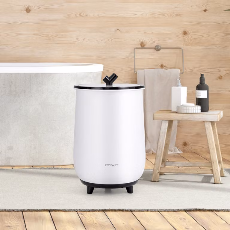 Secchiello riscaldatore di asciugamani Costway da 20L con 3 livelli di riscaldamento e timer, Nero