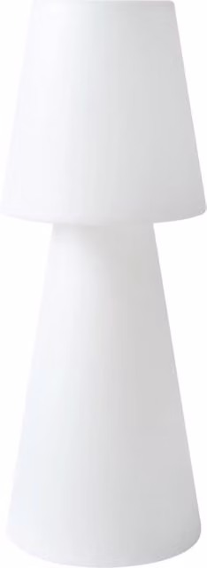 Lampada da terra a LED Beliani IT per esterni, modello a cono con telecomando e batteria ricaricabile, colore bianco, impermeabile IP54 per giardino e terrazzo – 1